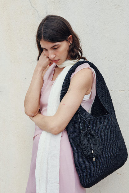 ORB MINI CROCHET BAG (SOFT BLACK)