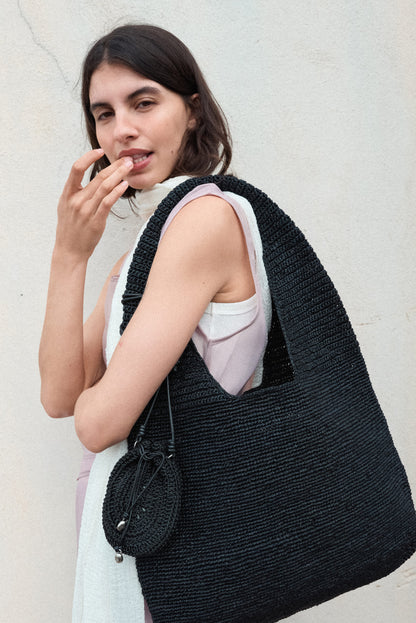ORB MINI CROCHET BAG (SOFT BLACK)