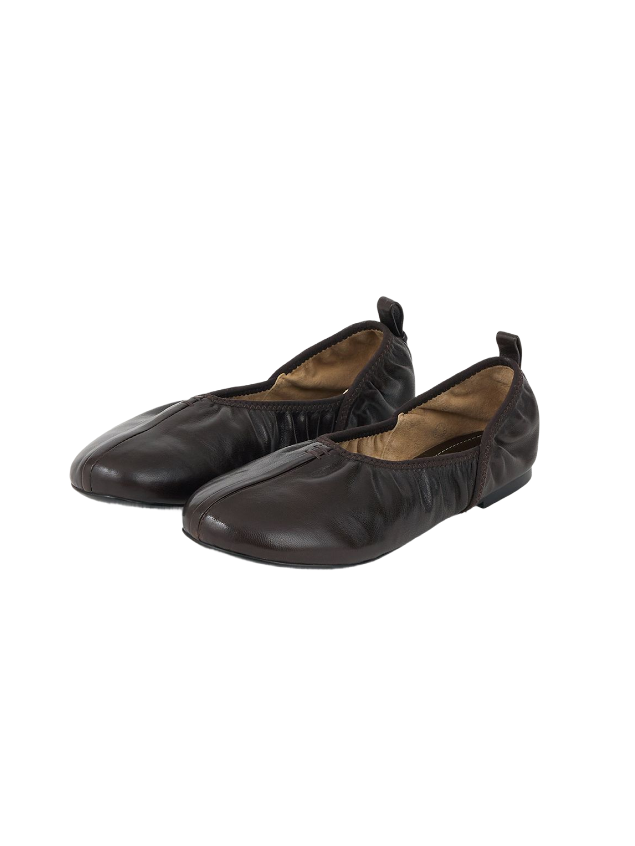 SHIRRING BALLET FLAT (ORGAN BROWN)