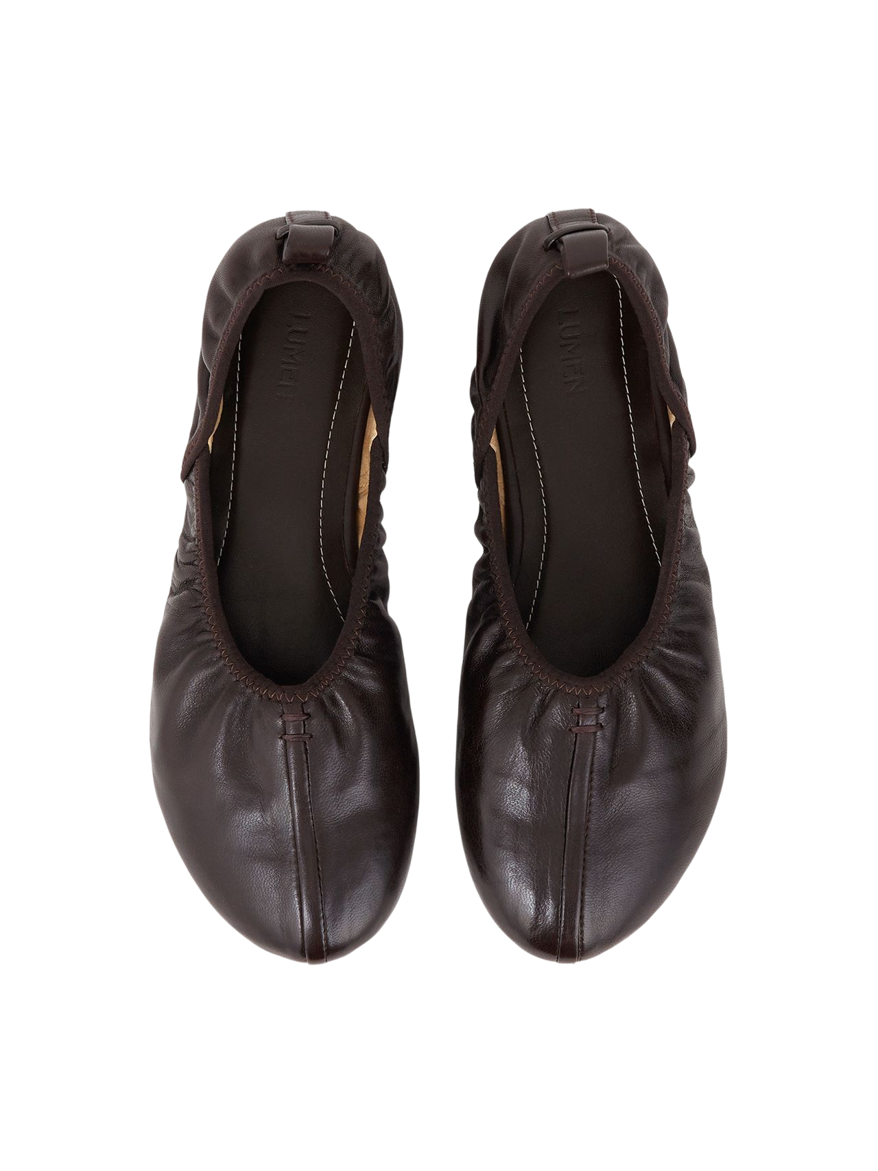 SHIRRING BALLET FLAT (ORGAN BROWN)
