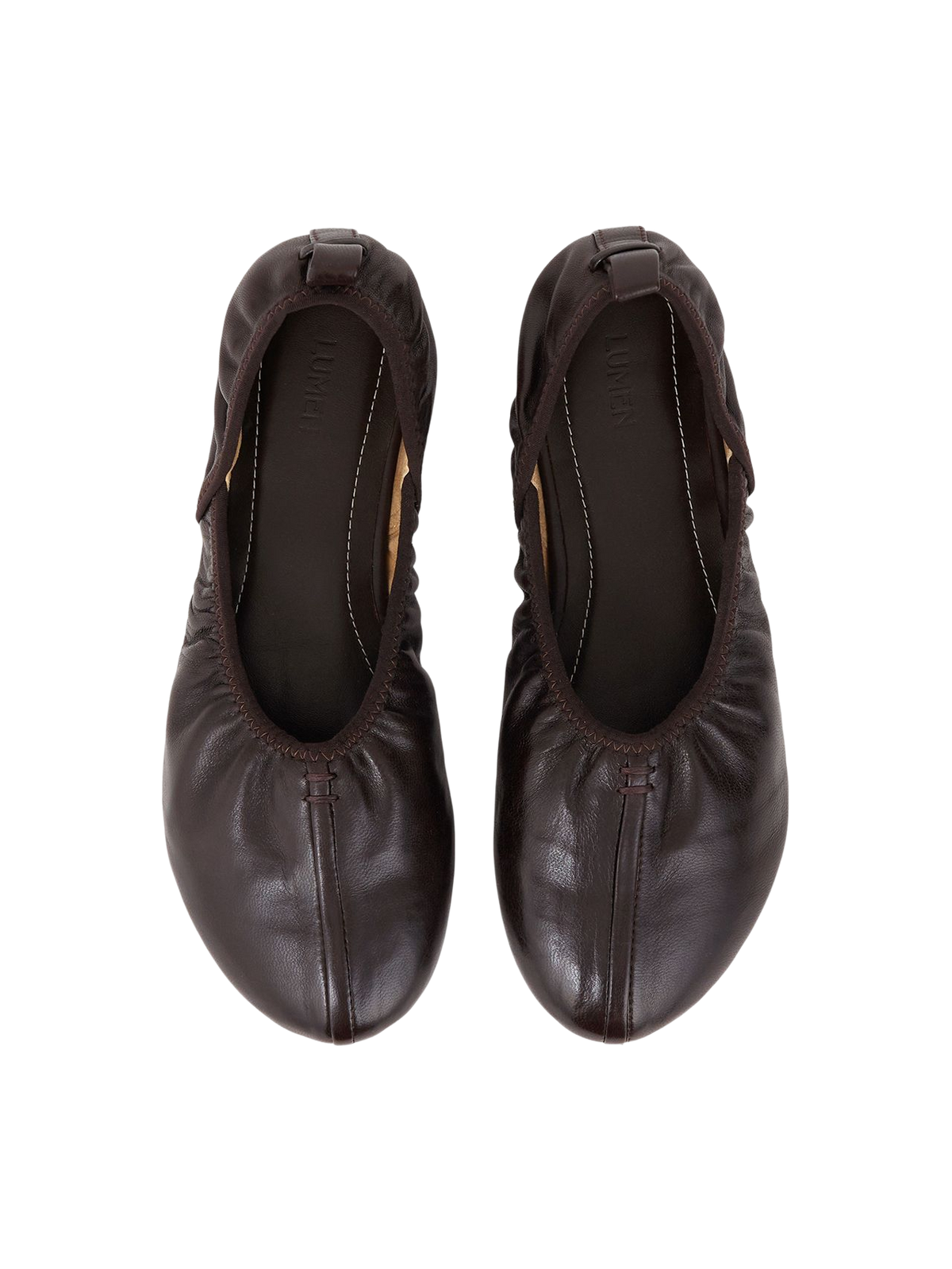 SHIRRING BALLET FLAT (ORGAN BROWN) - Atelier de LUMEN