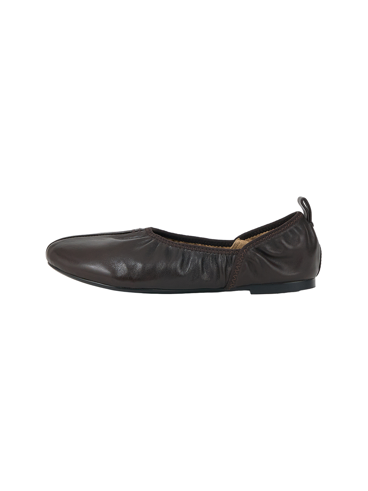SHIRRING BALLET FLAT (ORGAN BROWN)