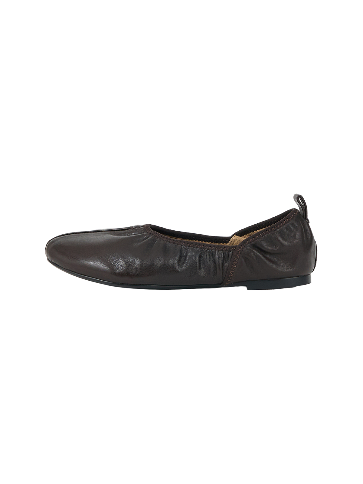 SHIRRING BALLET FLAT (ORGAN BROWN) - Atelier de LUMEN