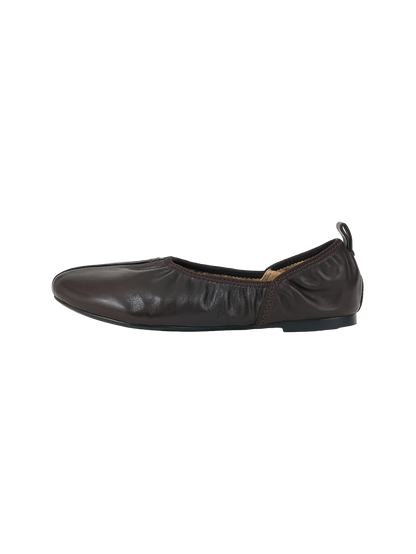 SHIRRING BALLET FLAT (ORGAN BROWN)