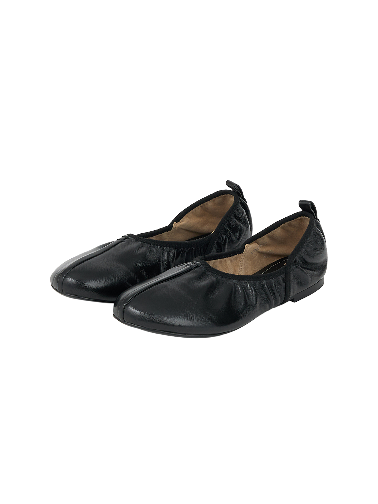 SHIRRING BALLET FLAT (SOFT BLACK)