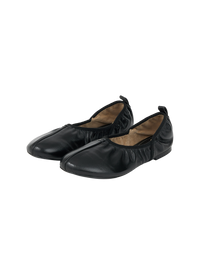 SHIRRING BALLET FLAT (SOFT BLACK)