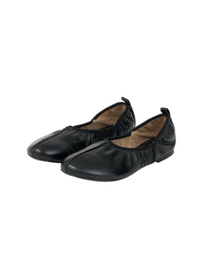 SHIRRING BALLET FLAT (SOFT BLACK)