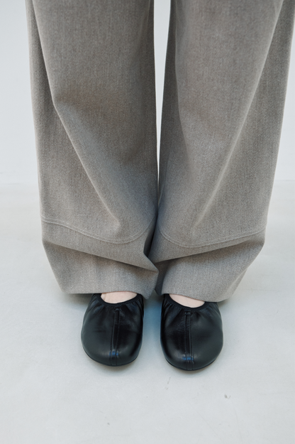 SHIRRING BALLET FLAT (SOFT BLACK)