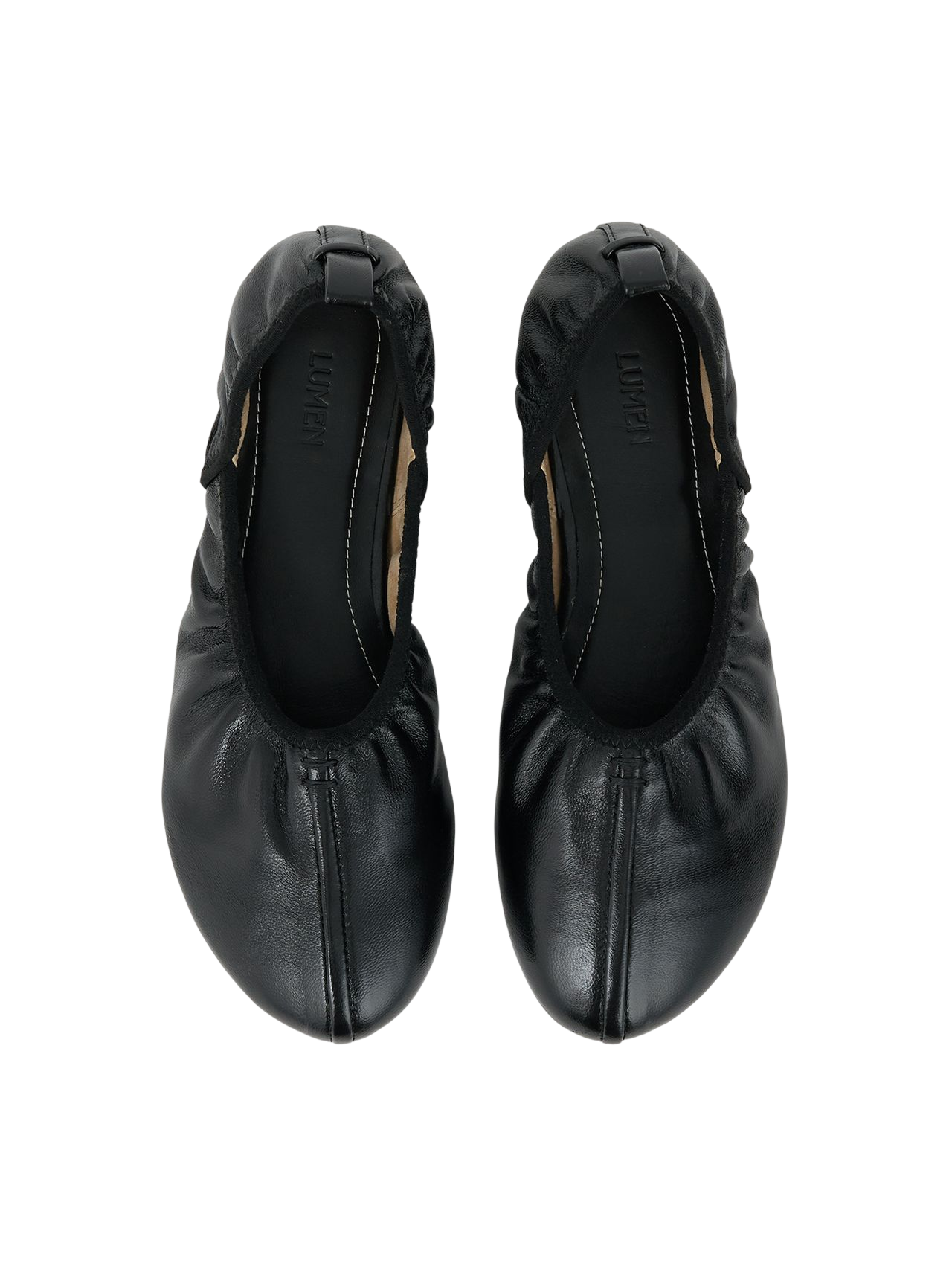 SHIRRING BALLET FLAT (SOFT BLACK)
