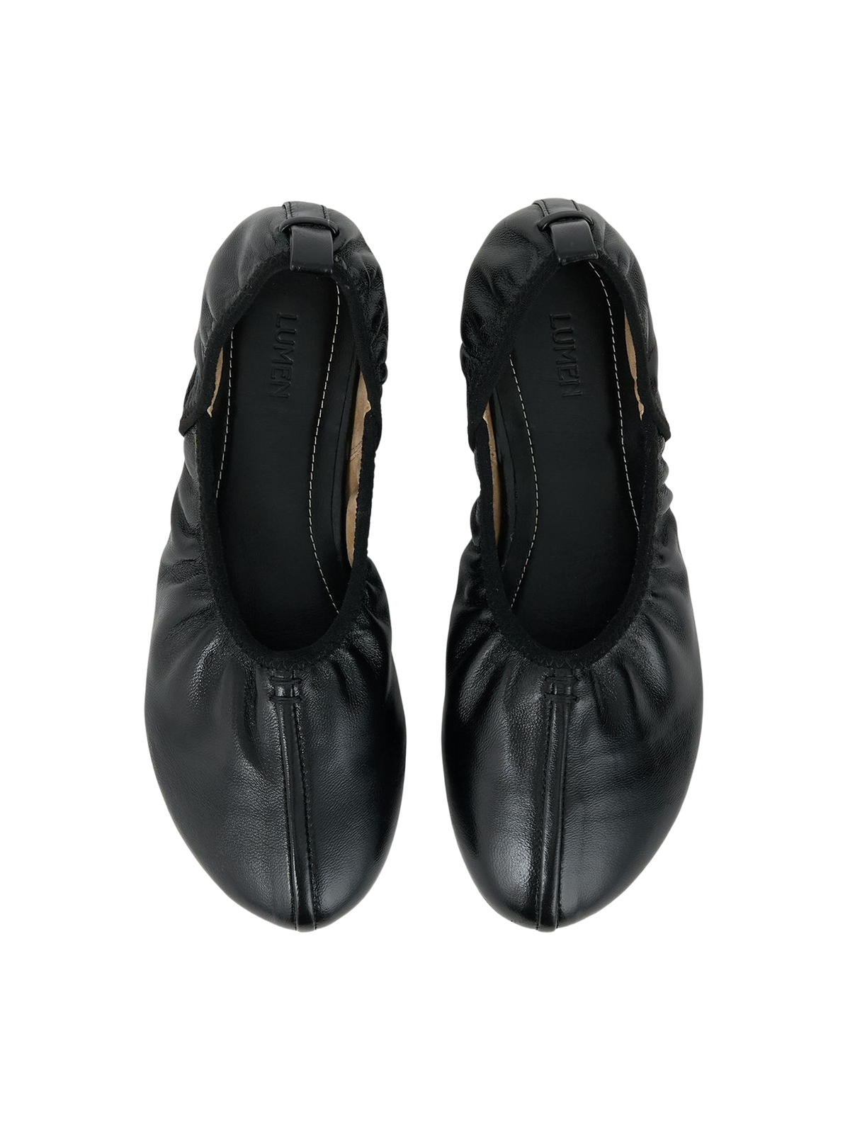 SHIRRING BALLET FLAT (SOFT BLACK) - Atelier de LUMEN