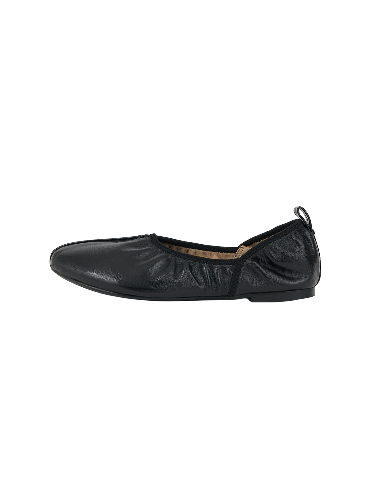 SHIRRING BALLET FLAT (SOFT BLACK) - Atelier de LUMEN