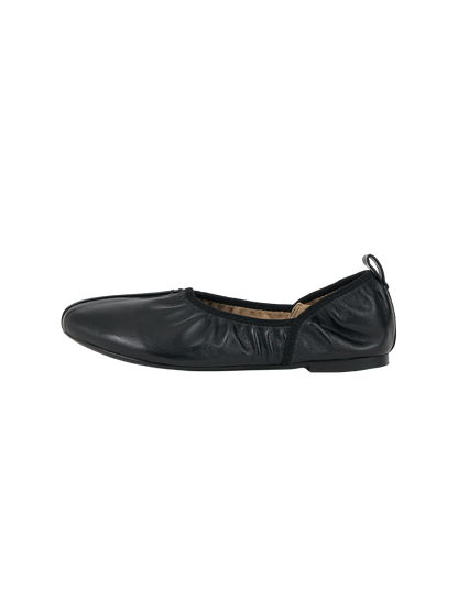 SHIRRING BALLET FLAT (SOFT BLACK)