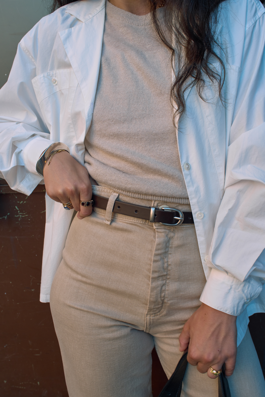 SOBRE AMPLE LEATHER BELT (ORGAN BROWN)