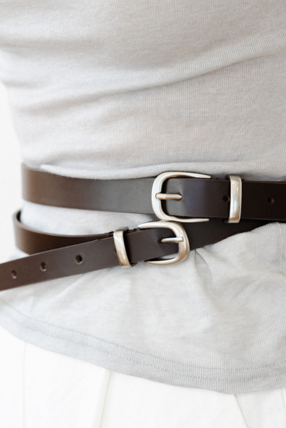 SOBRE LEATHER BELT (ORGAN BROWN)