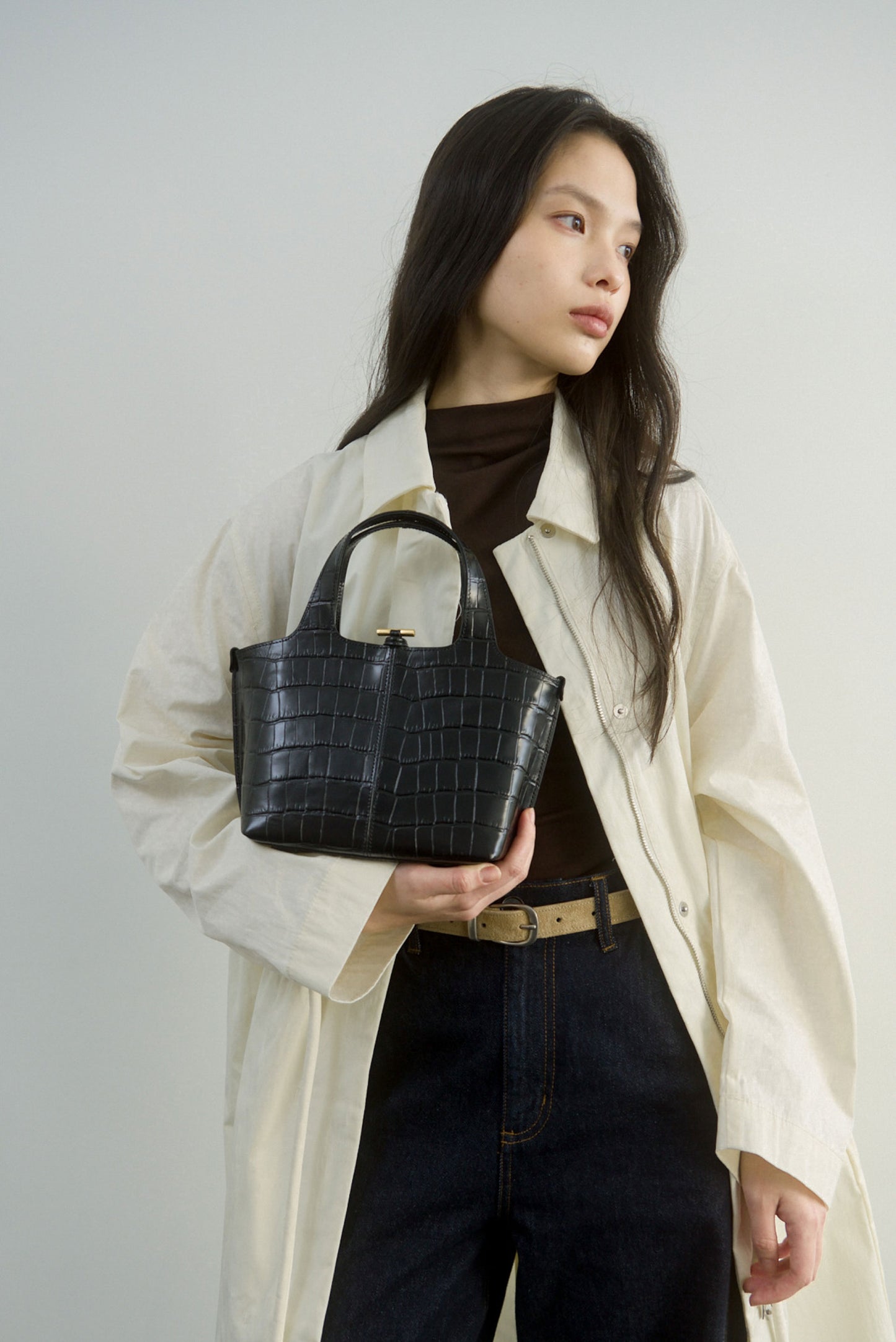 SOBRE AMPLE LEATHER BELT (SUEDE SAND)