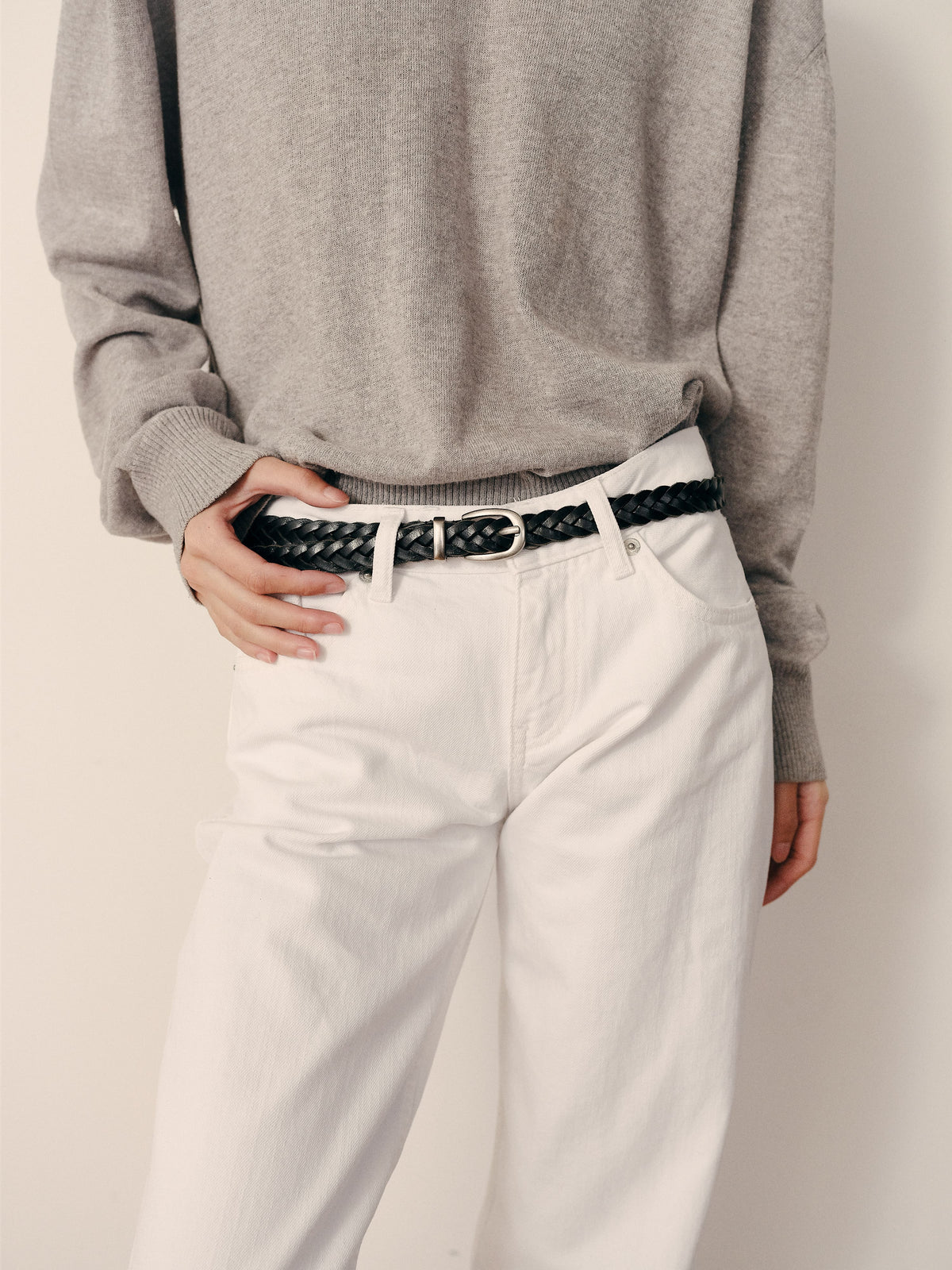 SOBRE WOVEN BELT (SOFT BLACK) - Atelier de LUMEN