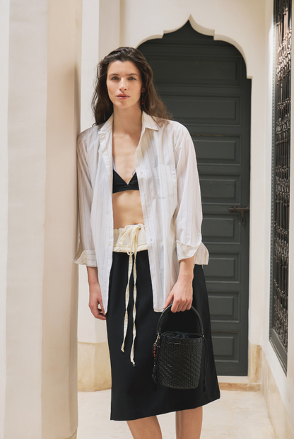 TWIG BASKET TOTE BAG (DRIED BLACK)