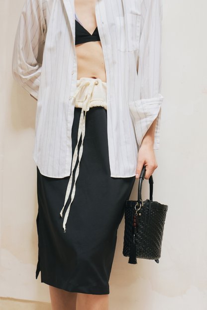 TWIG BASKET TOTE BAG (DRIED BLACK)